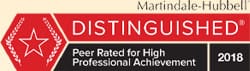 Martindale-Hubbell Distinguished Peer Rated for High Professional Achievement 2018